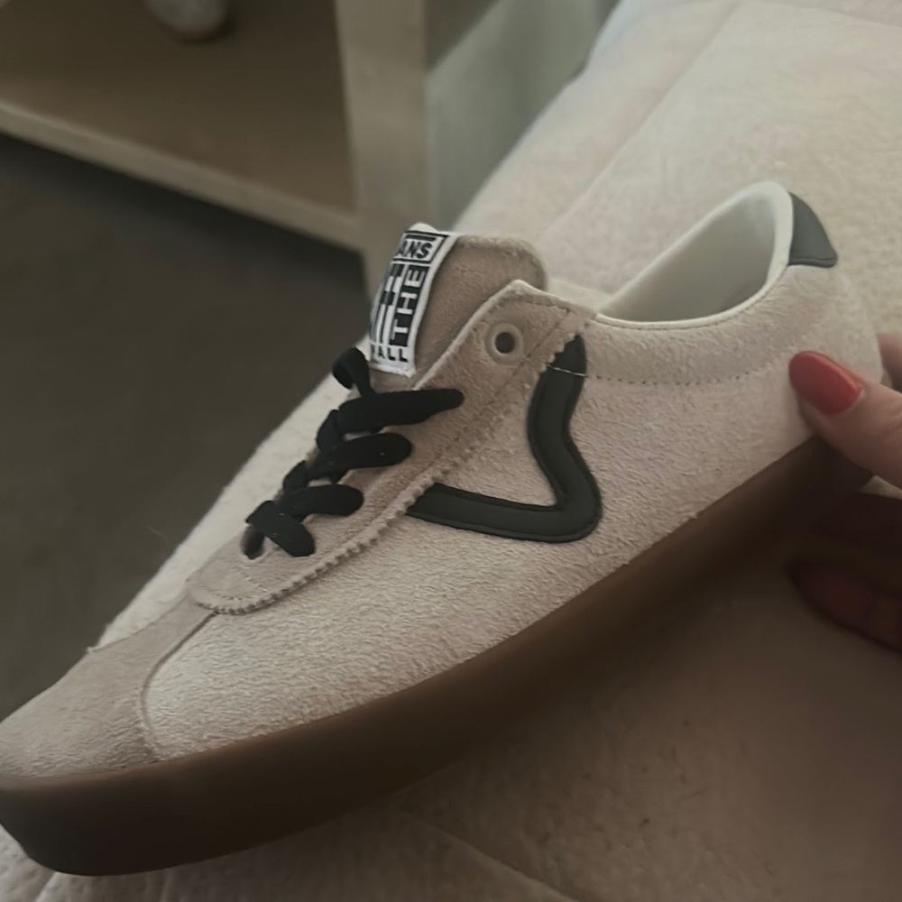 Vans Beige and Black Sneakers